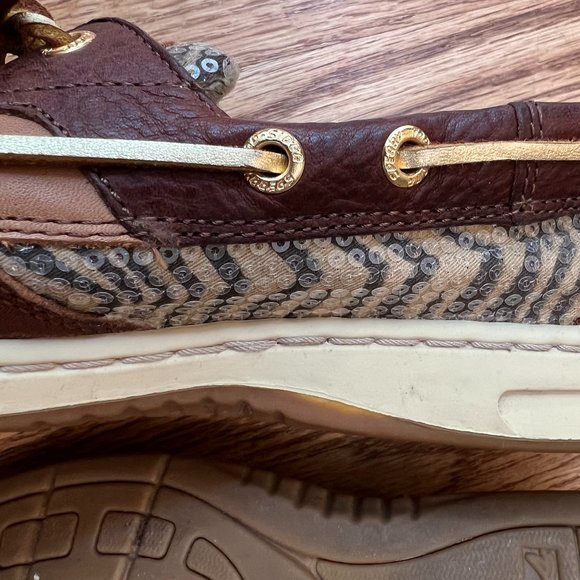 Sperry Sequin Leopard Boat Shoes Size 5.5 - Picture 9 of 10